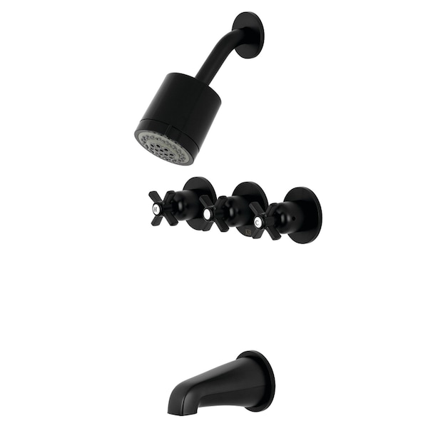 Tub and Shower Faucet, Matte Black, Wall Mount